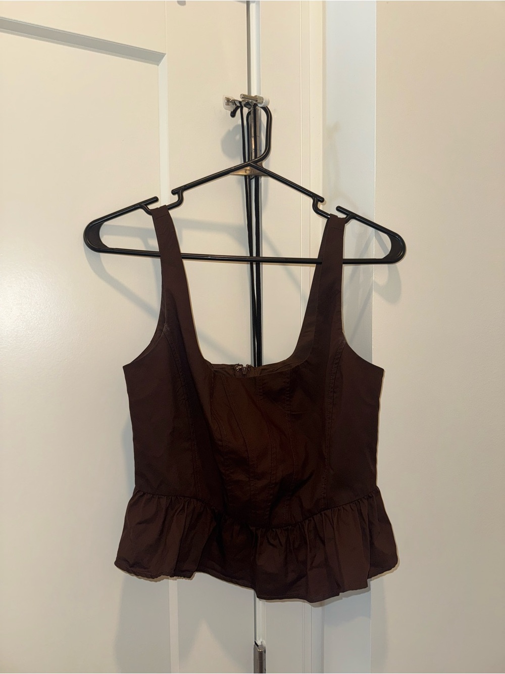 Maeve Dark Brown Peplum Camisole